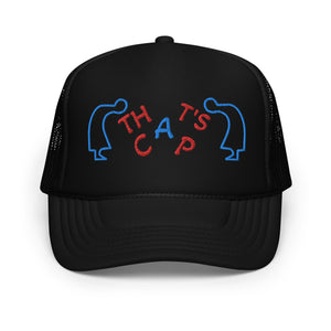 LIGHT BLUE AND RED EMBROIDERED THAT'S CAP Foam trucker hat