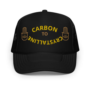 GOLD AND OLD GOLD CARBON TO CRYSTALLINE Foam trucker hat