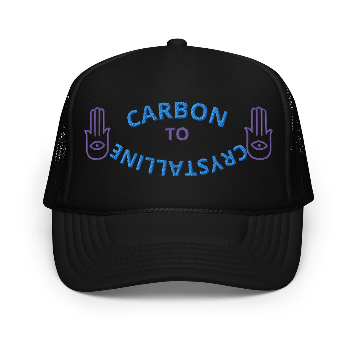 BLUE AND PURPLE CARBON TO CRYSTALLINE Foam trucker hat