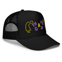 PURPLE AND GOLD EMBROIDERED THAT'S CAP Foam trucker hat