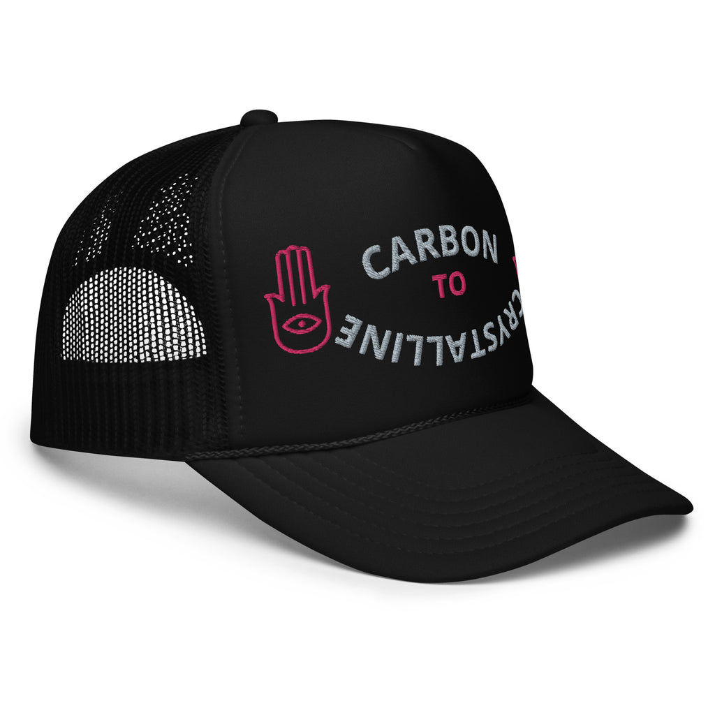 PINK AND GREY CARBON TO CRYSTALLINE Foam trucker hat