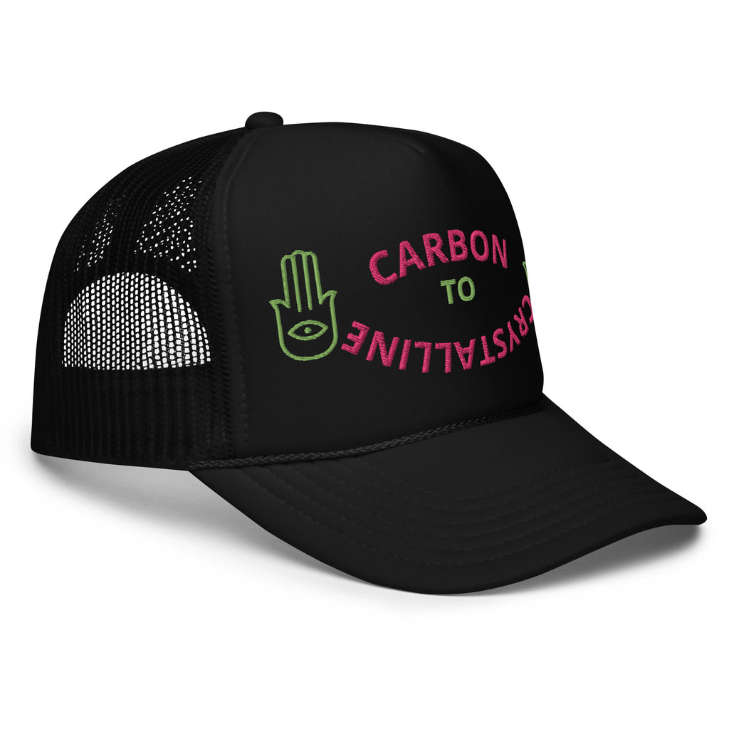 KIWI AND PINK CARBON TO CRYSTALLINE Foam trucker hat