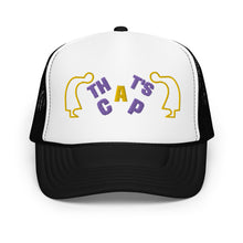 PURPLE AND GOLD EMBROIDERED THAT'S CAP Foam trucker hat