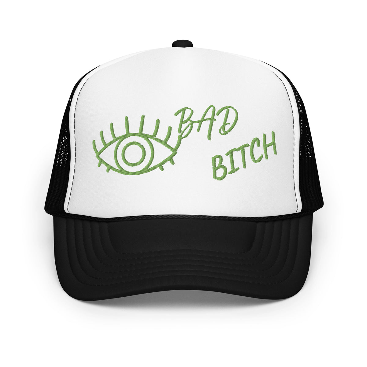 KIWI EMBROIDERED EYE AM A BAD BITCH Foam trucker hat