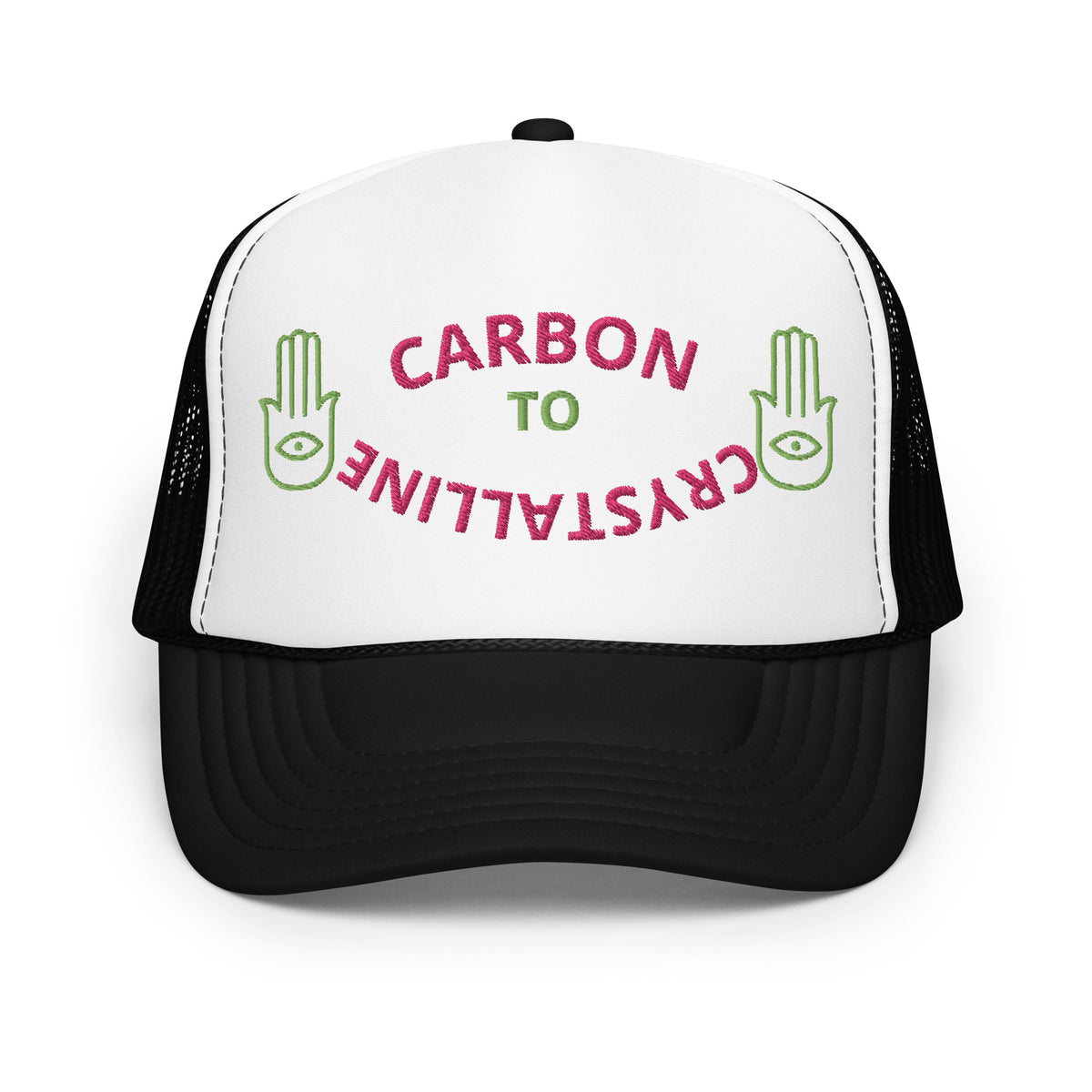 KIWI AND PINK CARBON TO CRYSTALLINE Foam trucker hat