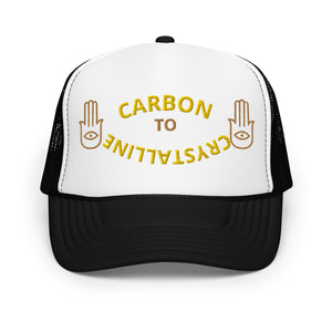 GOLD AND OLD GOLD CARBON TO CRYSTALLINE Foam trucker hat