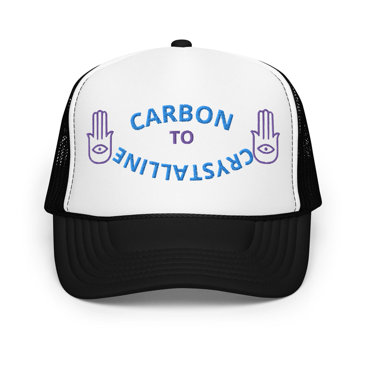 BLUE AND PURPLE CARBON TO CRYSTALLINE Foam trucker hat