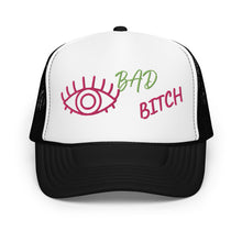 KIWI AND PINK EMBROIDERED EYE AM A BAD BITCH Foam trucker hat