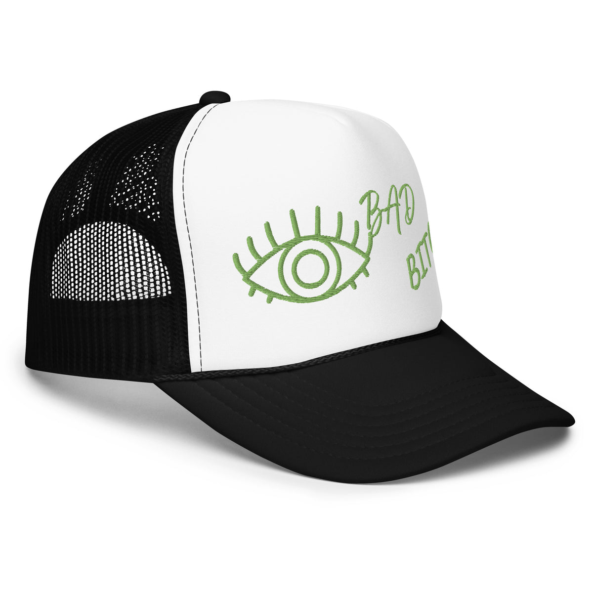 KIWI EMBROIDERED EYE AM A BAD BITCH Foam trucker hat