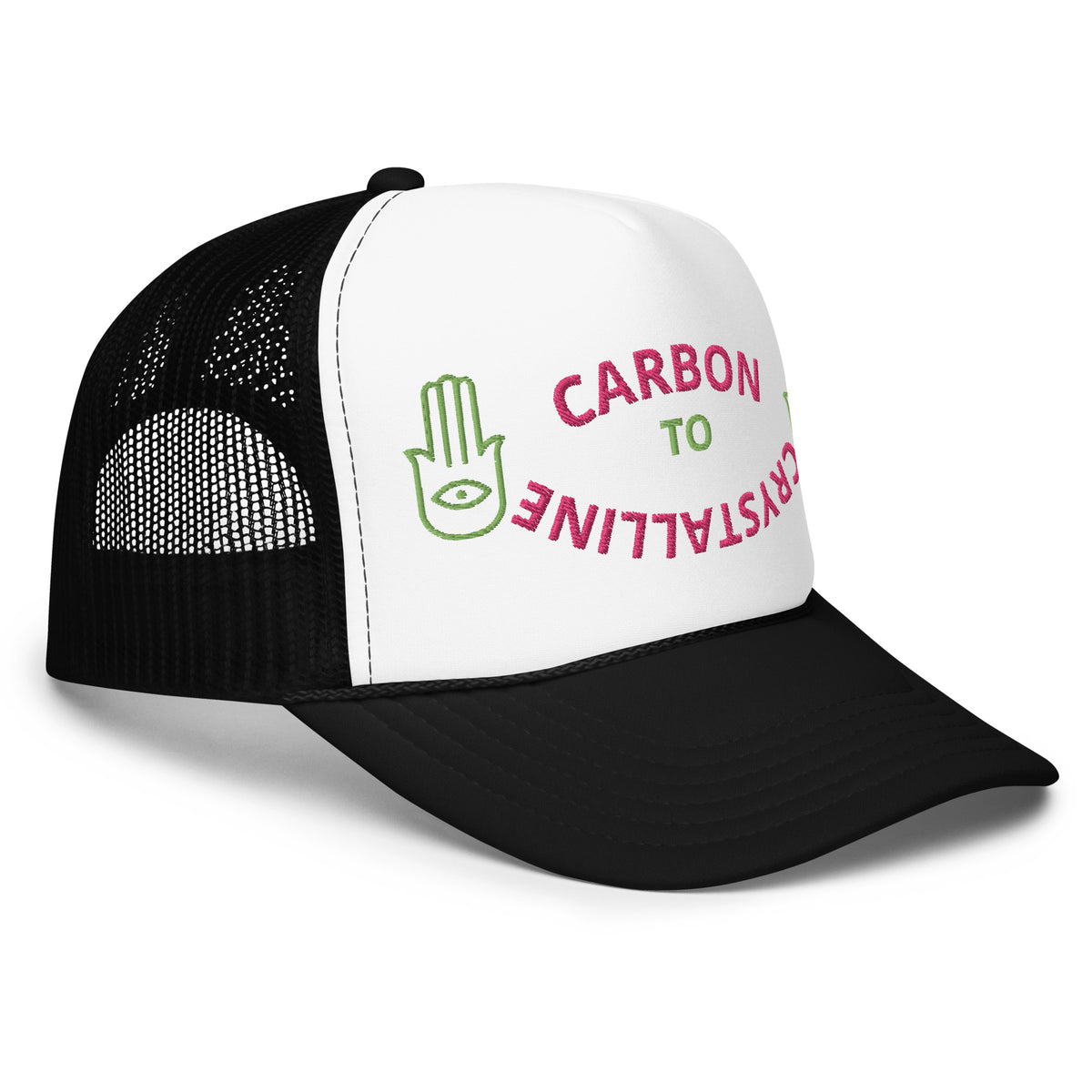 KIWI AND PINK CARBON TO CRYSTALLINE Foam trucker hat