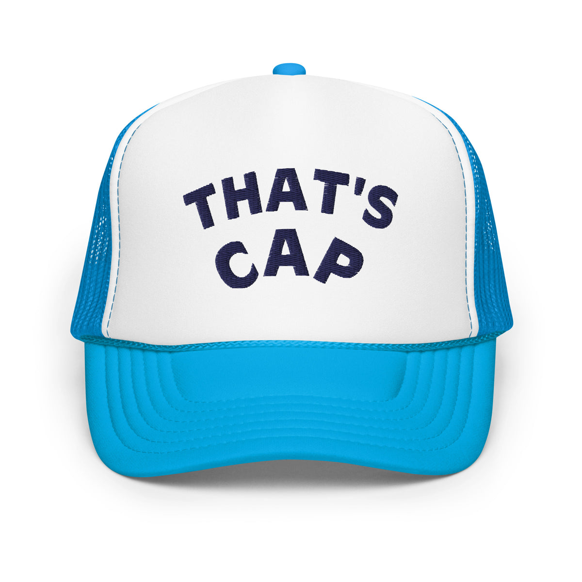 NAVY EMBROIDERED THAT'S CAP Foam trucker hat