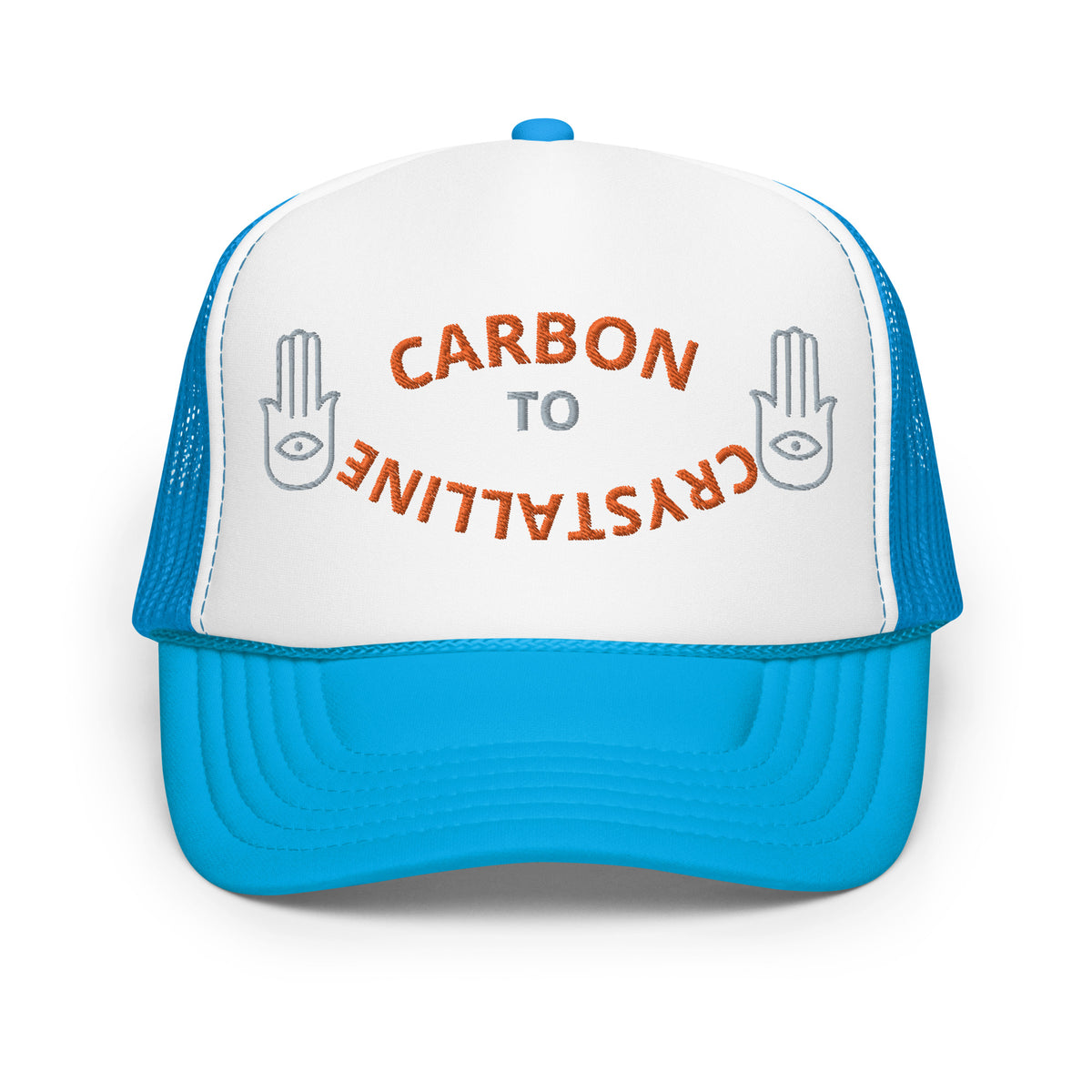 GREY AND ORANGE CARBON TO CRYSTALLINE Foam trucker hat