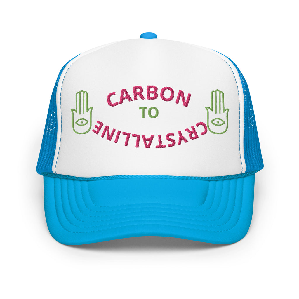 KIWI AND PINK CARBON TO CRYSTALLINE Foam trucker hat