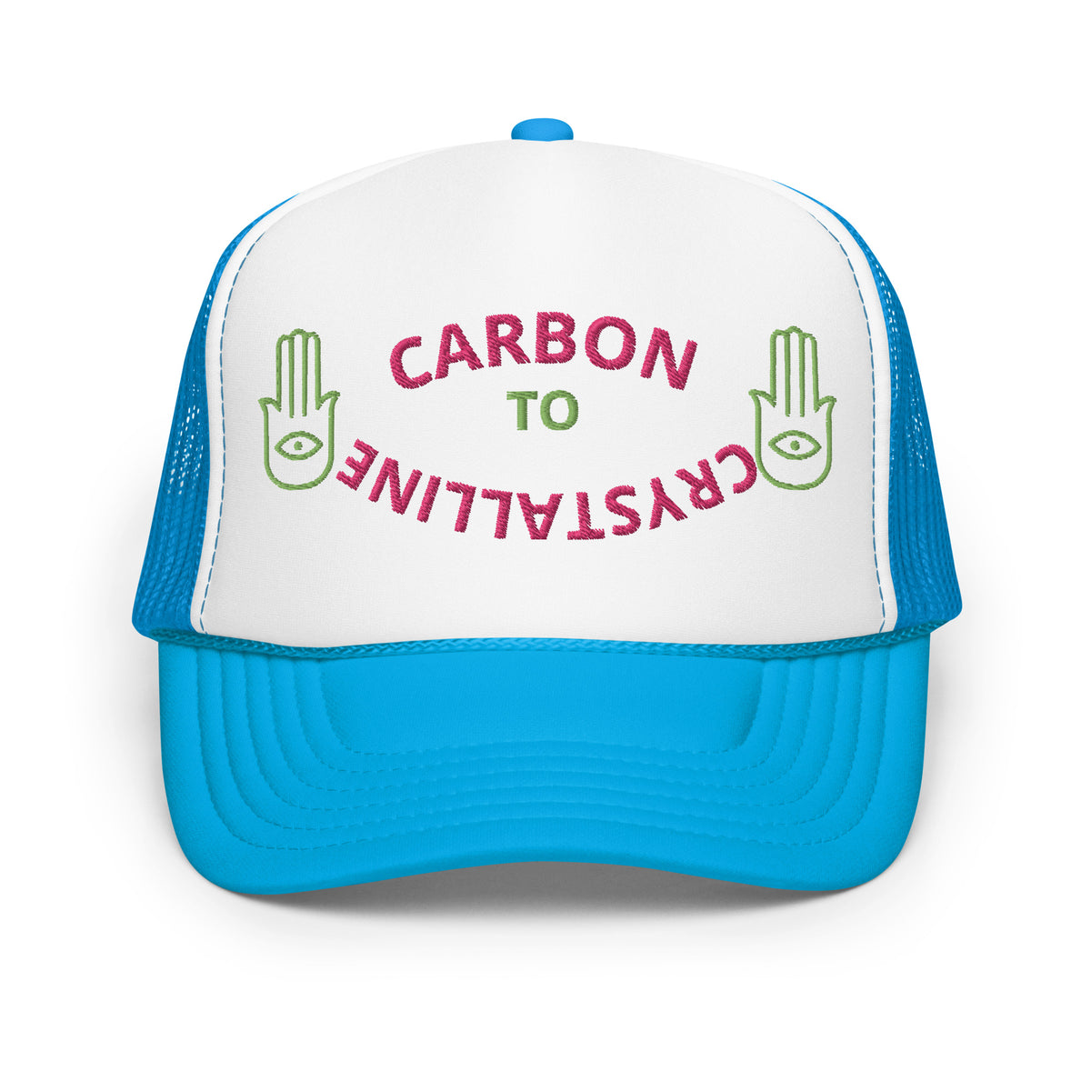KIWI AND PINK CARBON TO CRYSTALLINE Foam trucker hat