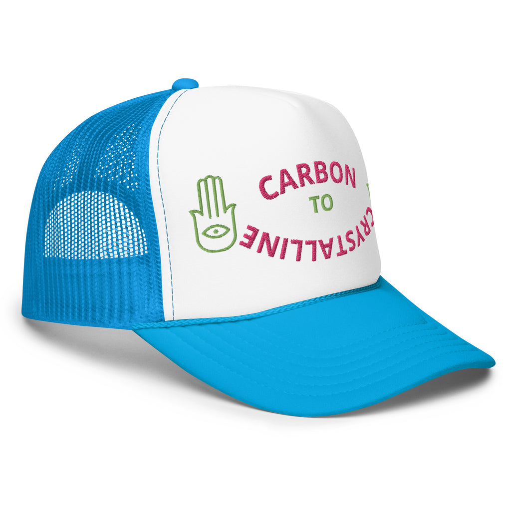 KIWI AND PINK CARBON TO CRYSTALLINE Foam trucker hat