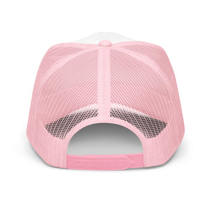 PINK AND BLACK EMBROIDERED THAT'S CAP Foam trucker hat