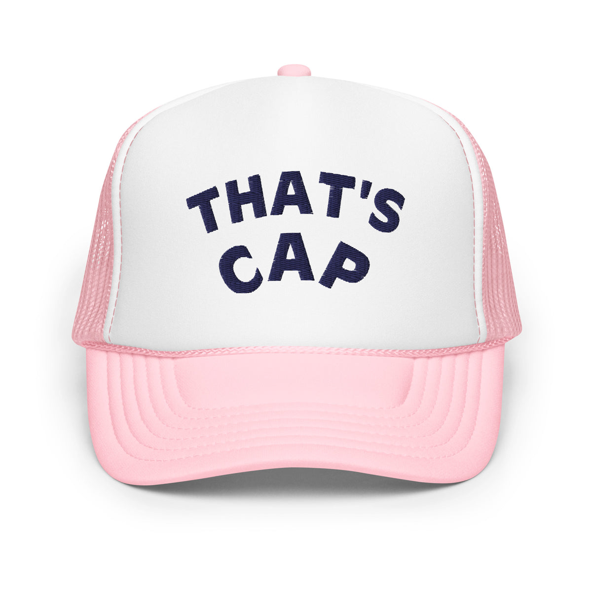 NAVY EMBROIDERED THAT'S CAP Foam trucker hat