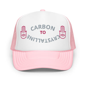 PINK AND GREY CARBON TO CRYSTALLINE Foam trucker hat