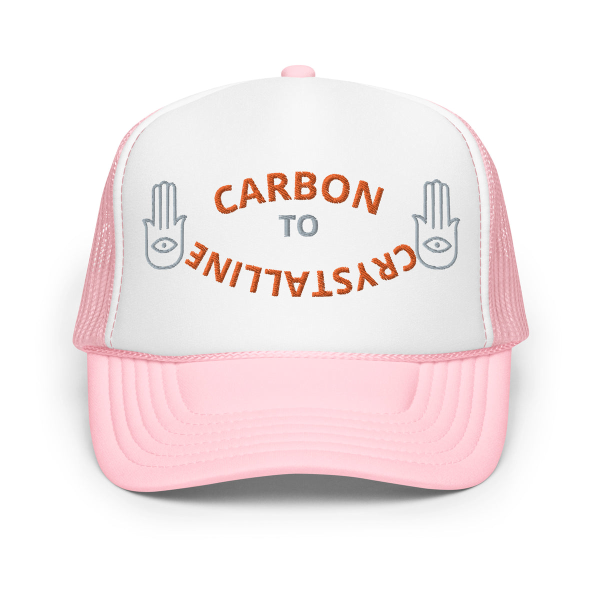 GREY AND ORANGE CARBON TO CRYSTALLINE Foam trucker hat