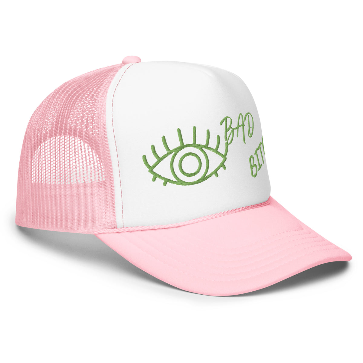 KIWI EMBROIDERED EYE AM A BAD BITCH Foam trucker hat