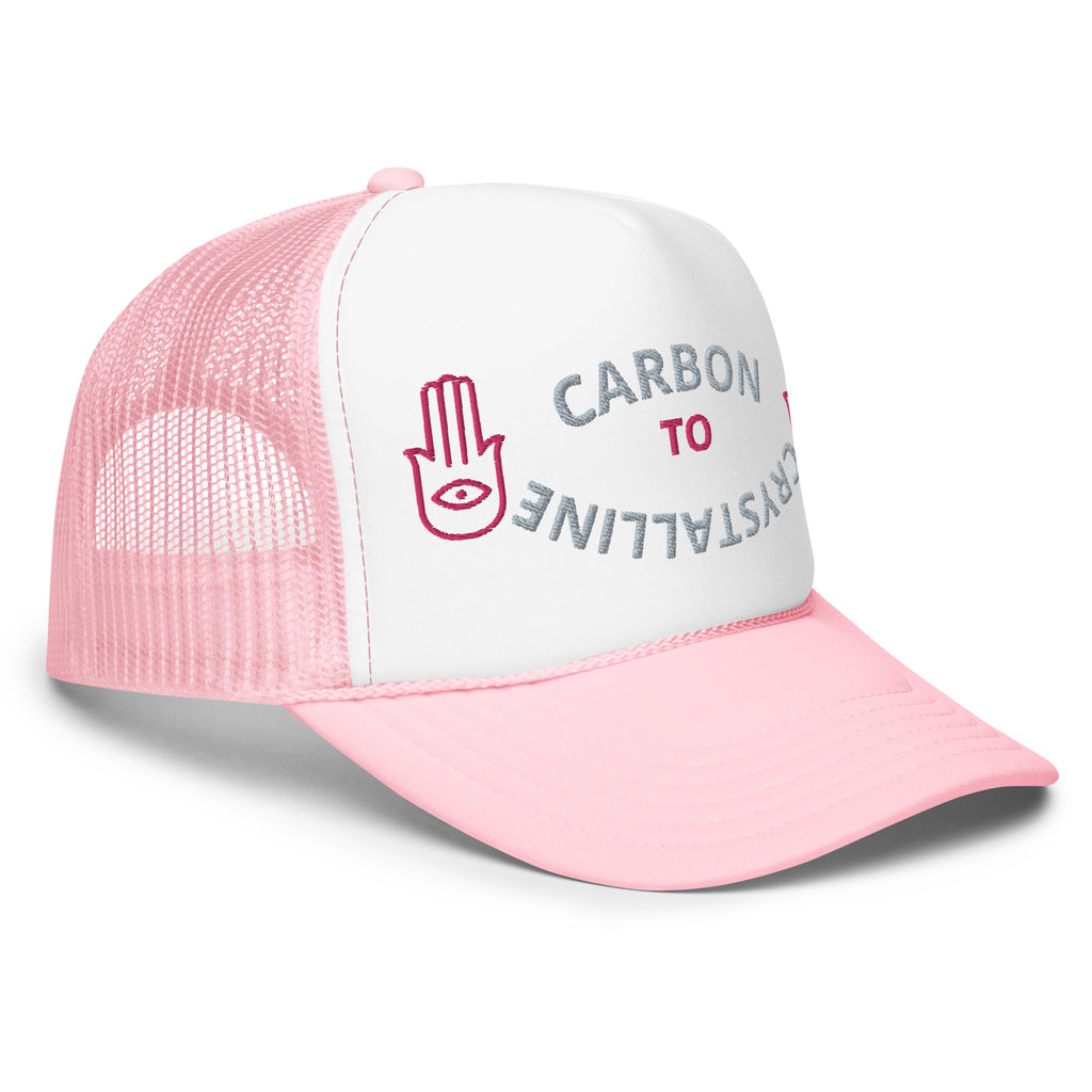 PINK AND GREY CARBON TO CRYSTALLINE Foam trucker hat