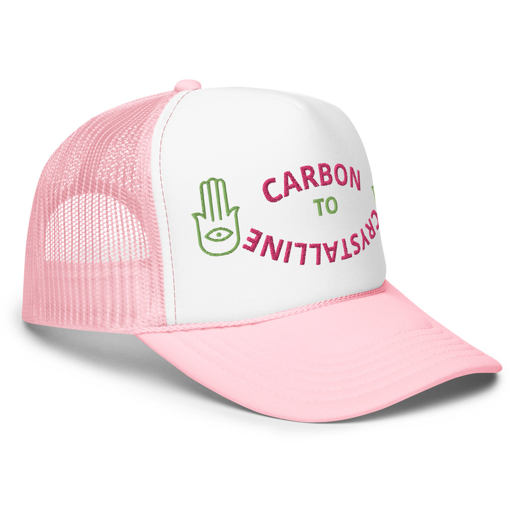 KIWI AND PINK CARBON TO CRYSTALLINE Foam trucker hat