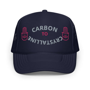 PINK AND GREY CARBON TO CRYSTALLINE Foam trucker hat