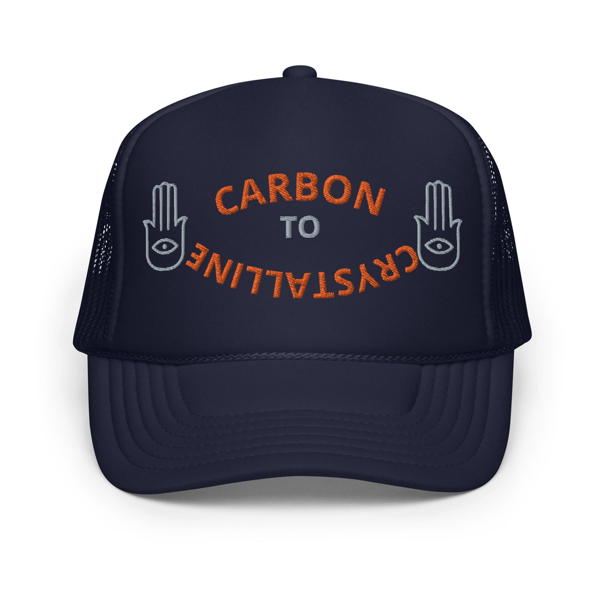 GREY AND ORANGE CARBON TO CRYSTALLINE Foam trucker hat