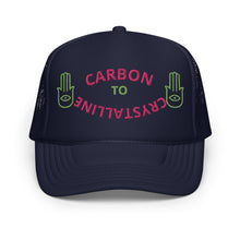 KIWI AND PINK CARBON TO CRYSTALLINE Foam trucker hat