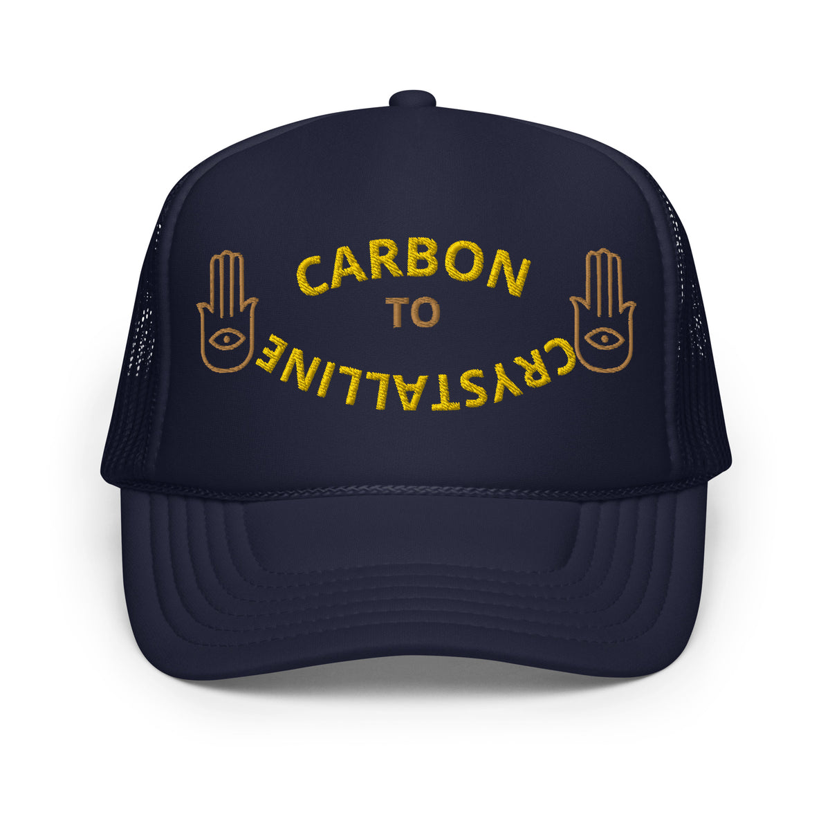 GOLD AND OLD GOLD CARBON TO CRYSTALLINE Foam trucker hat