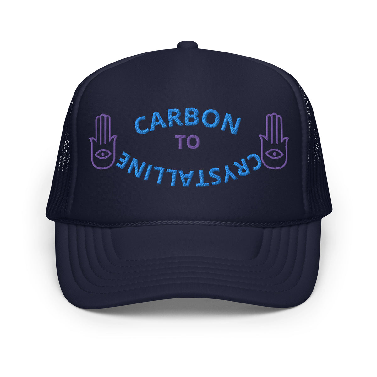BLUE AND PURPLE CARBON TO CRYSTALLINE Foam trucker hat