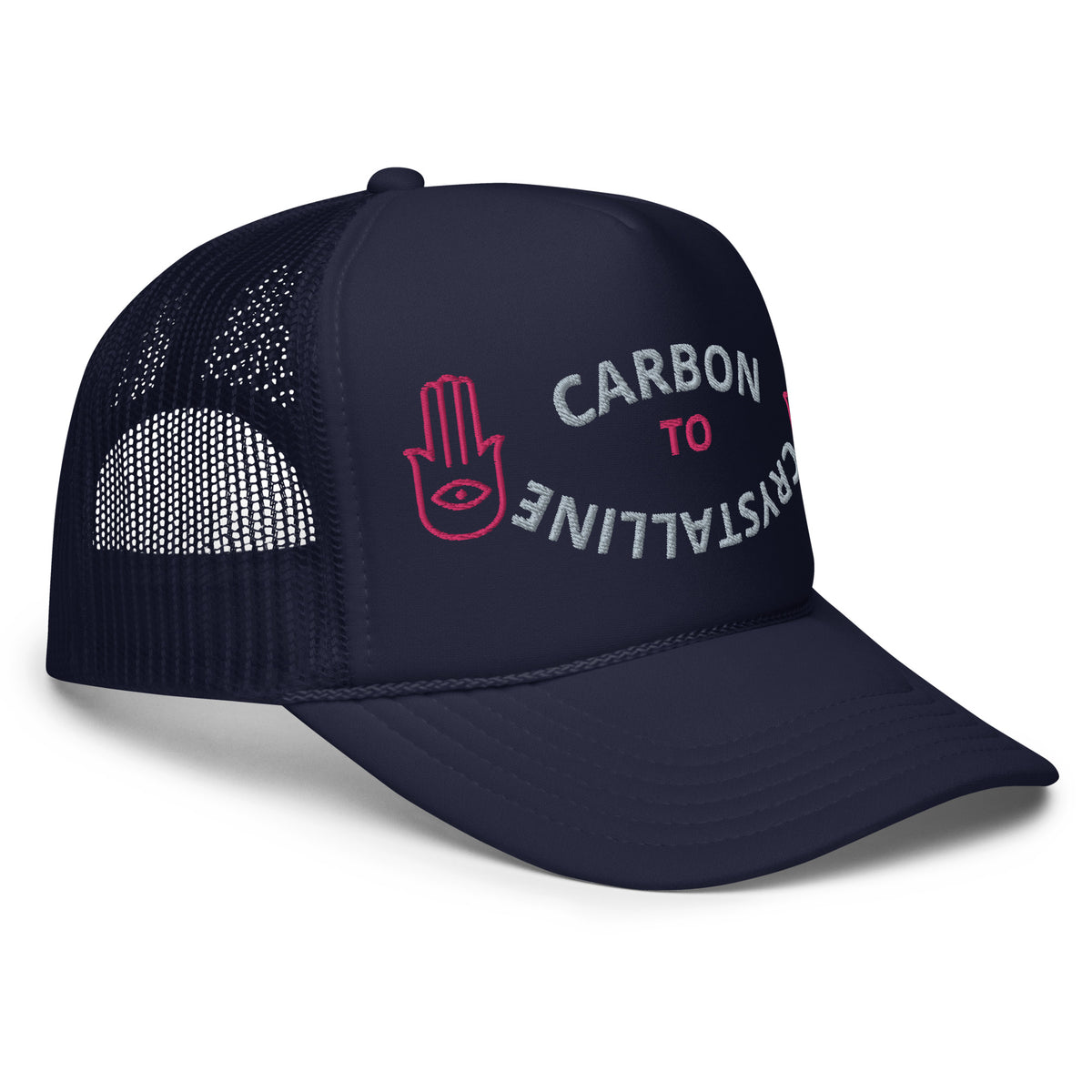PINK AND GREY CARBON TO CRYSTALLINE Foam trucker hat
