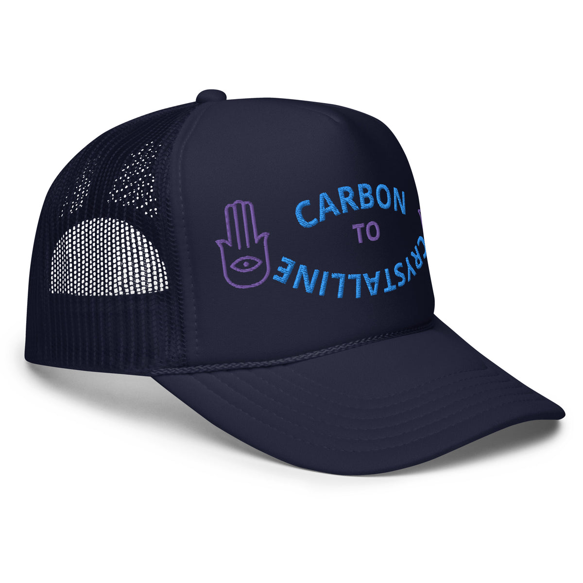 BLUE AND PURPLE CARBON TO CRYSTALLINE Foam trucker hat