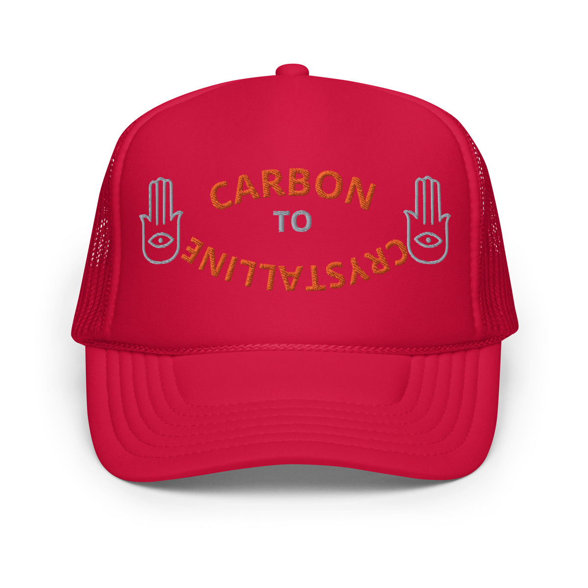 GREY AND ORANGE CARBON TO CRYSTALLINE Foam trucker hat