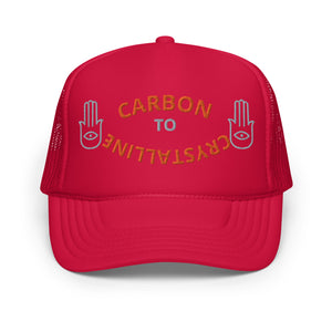 GREY AND ORANGE CARBON TO CRYSTALLINE Foam trucker hat