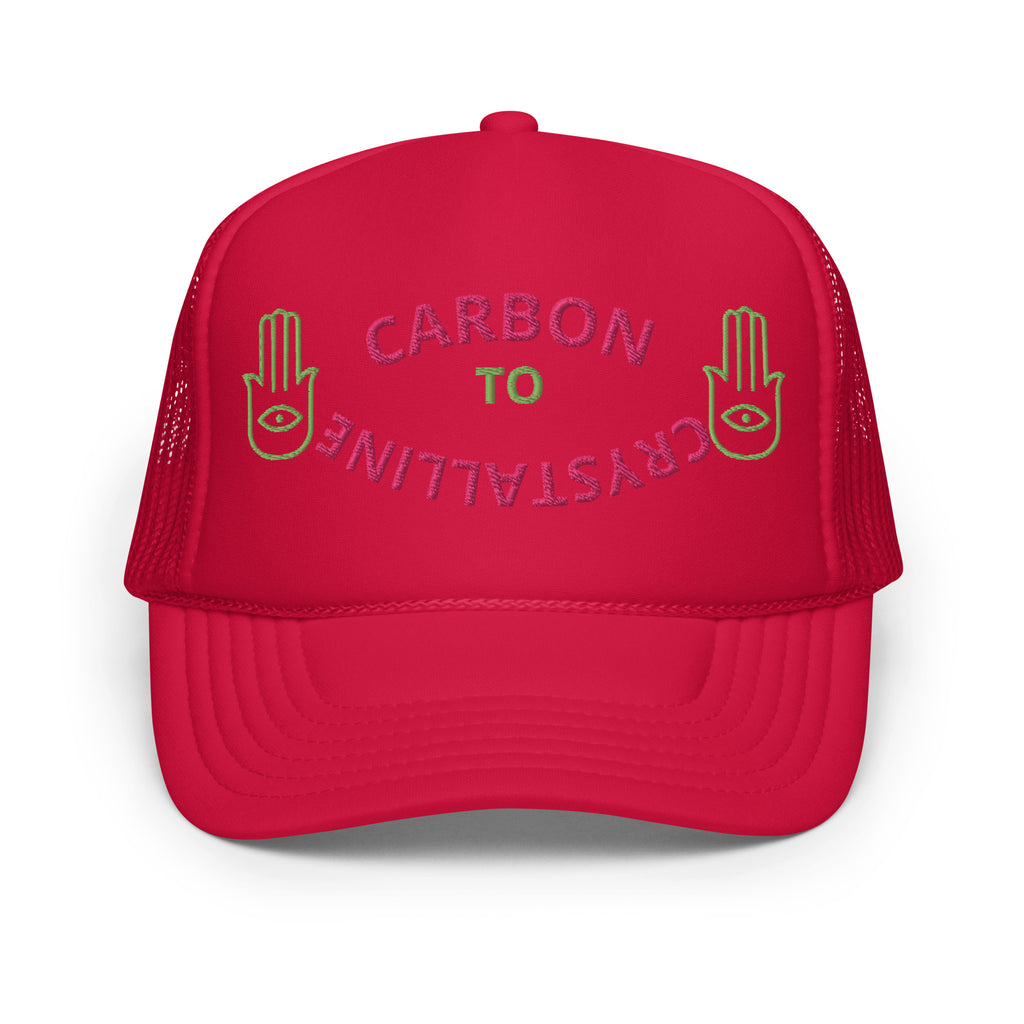KIWI AND PINK CARBON TO CRYSTALLINE Foam trucker hat