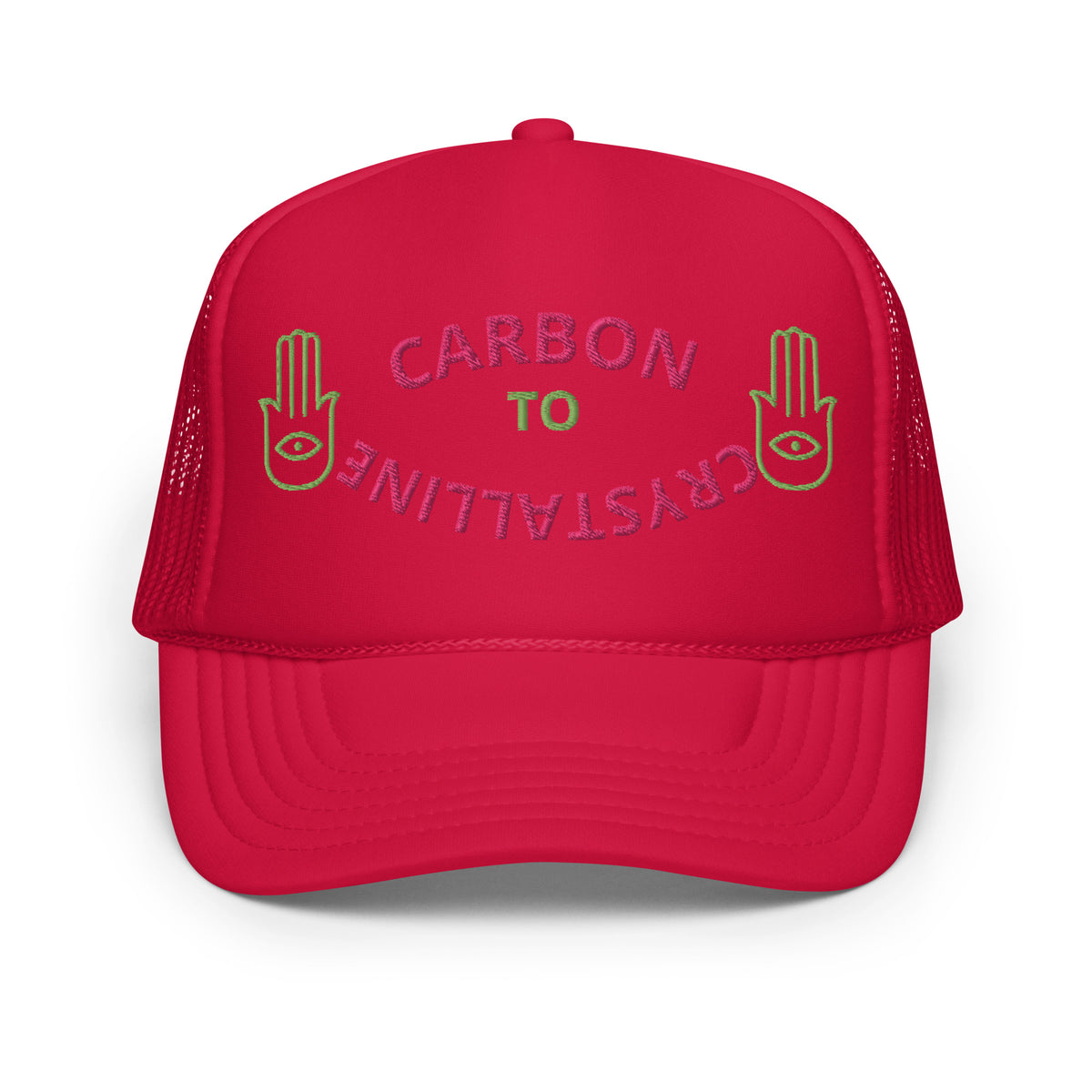 KIWI AND PINK CARBON TO CRYSTALLINE Foam trucker hat