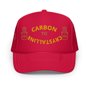 GOLD AND OLD GOLD CARBON TO CRYSTALLINE Foam trucker hat