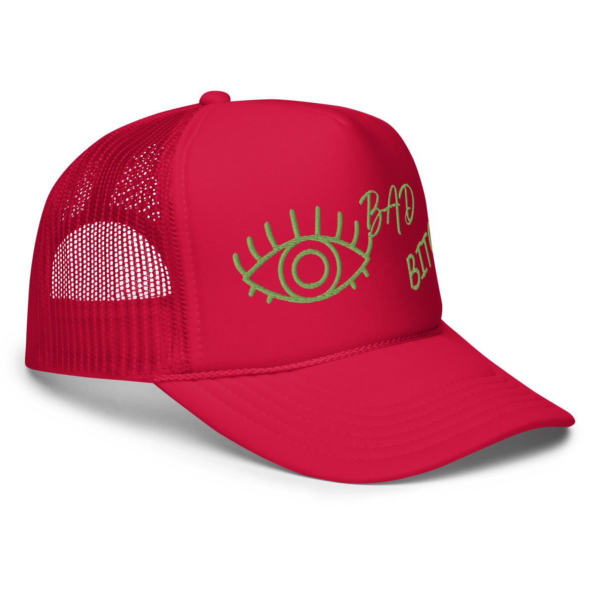 KIWI EMBROIDERED EYE AM A BAD BITCH Foam trucker hat