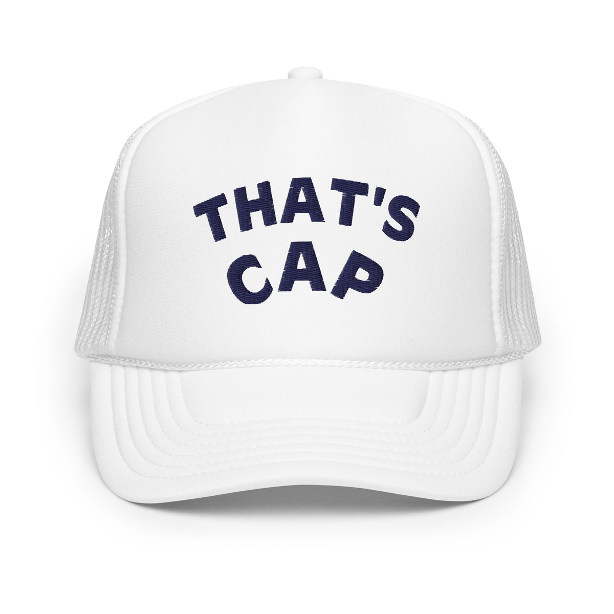 NAVY EMBROIDERED THAT'S CAP Foam trucker hat