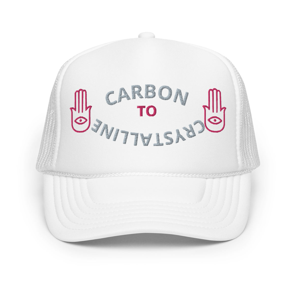 PINK AND GREY CARBON TO CRYSTALLINE Foam trucker hat