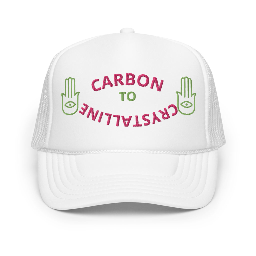 KIWI AND PINK CARBON TO CRYSTALLINE Foam trucker hat