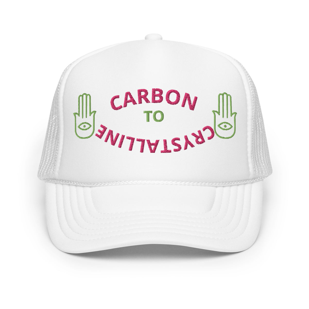 KIWI AND PINK CARBON TO CRYSTALLINE Foam trucker hat