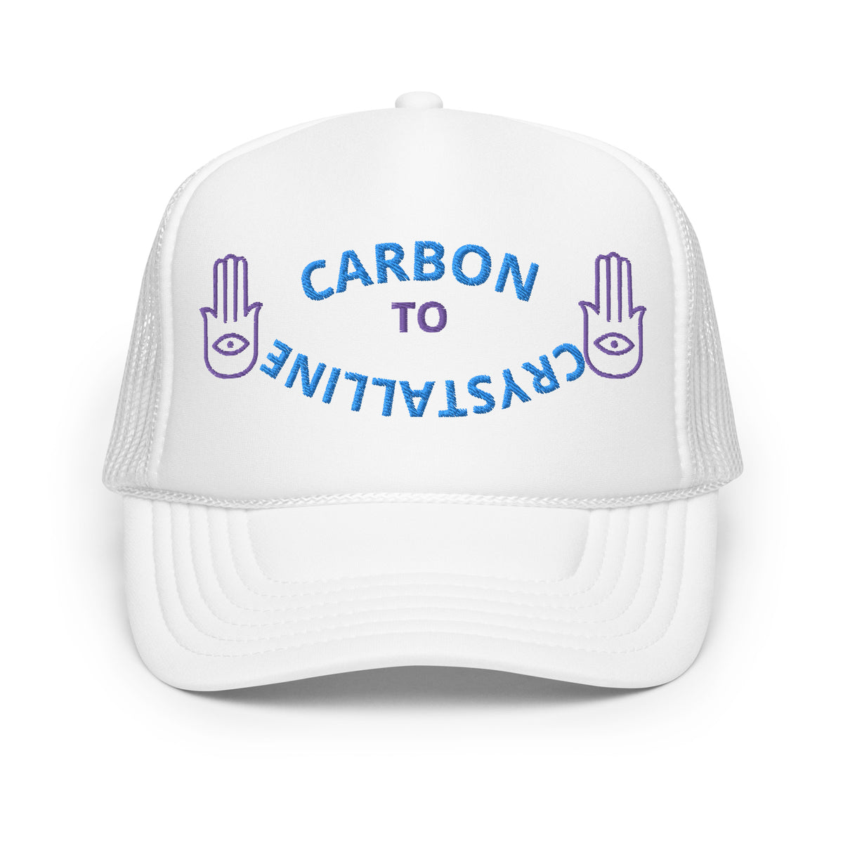 BLUE AND PURPLE CARBON TO CRYSTALLINE Foam trucker hat