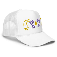PURPLE AND GOLD EMBROIDERED THAT'S CAP Foam trucker hat