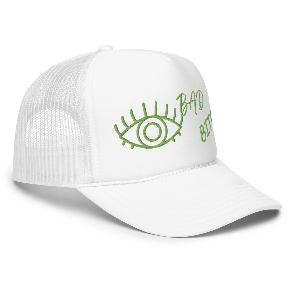 KIWI EMBROIDERED EYE AM A BAD BITCH Foam trucker hat