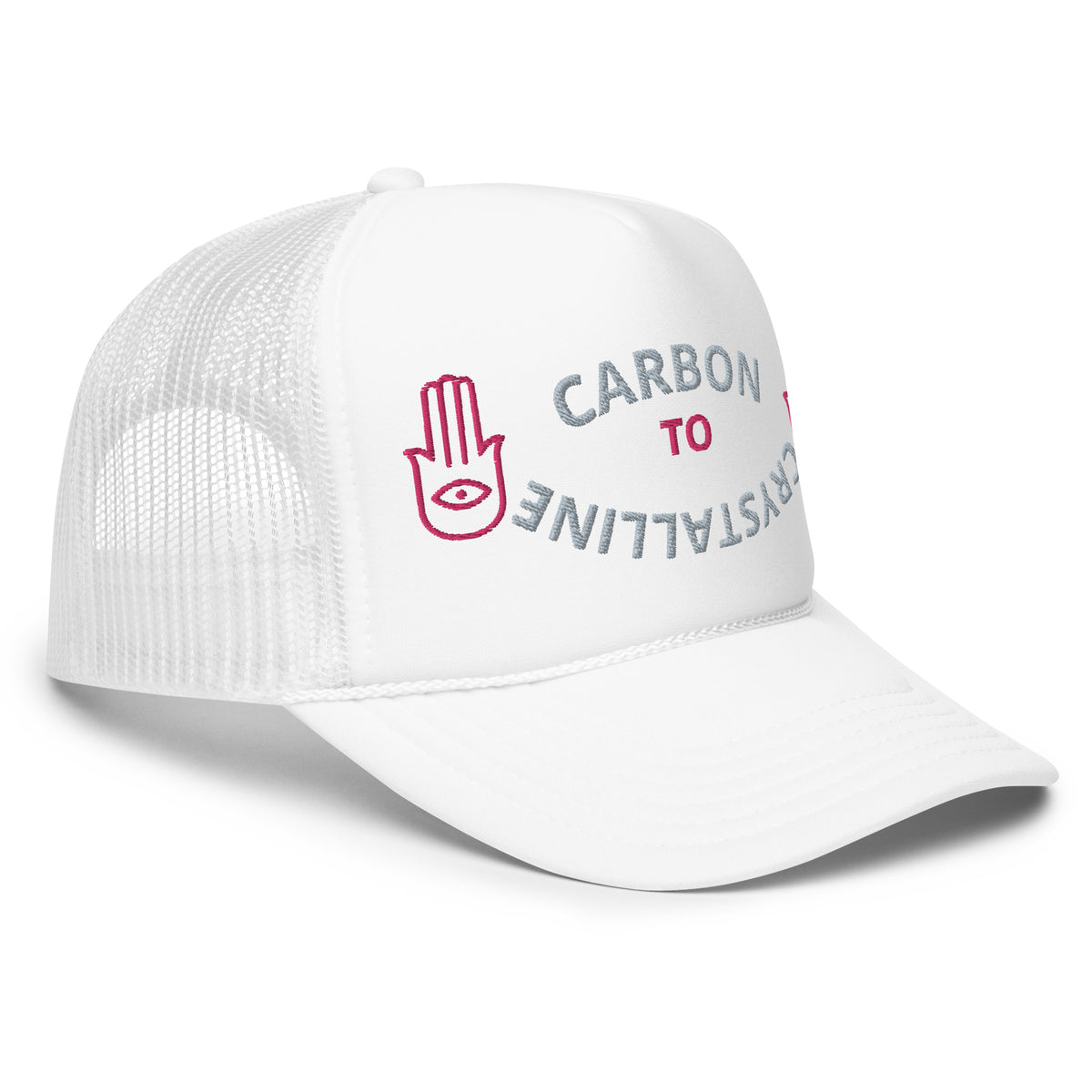 PINK AND GREY CARBON TO CRYSTALLINE Foam trucker hat