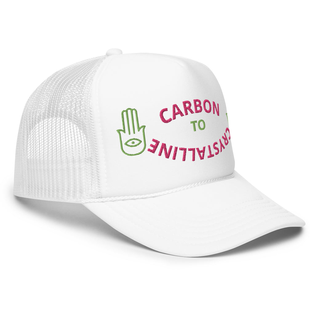 KIWI AND PINK CARBON TO CRYSTALLINE Foam trucker hat