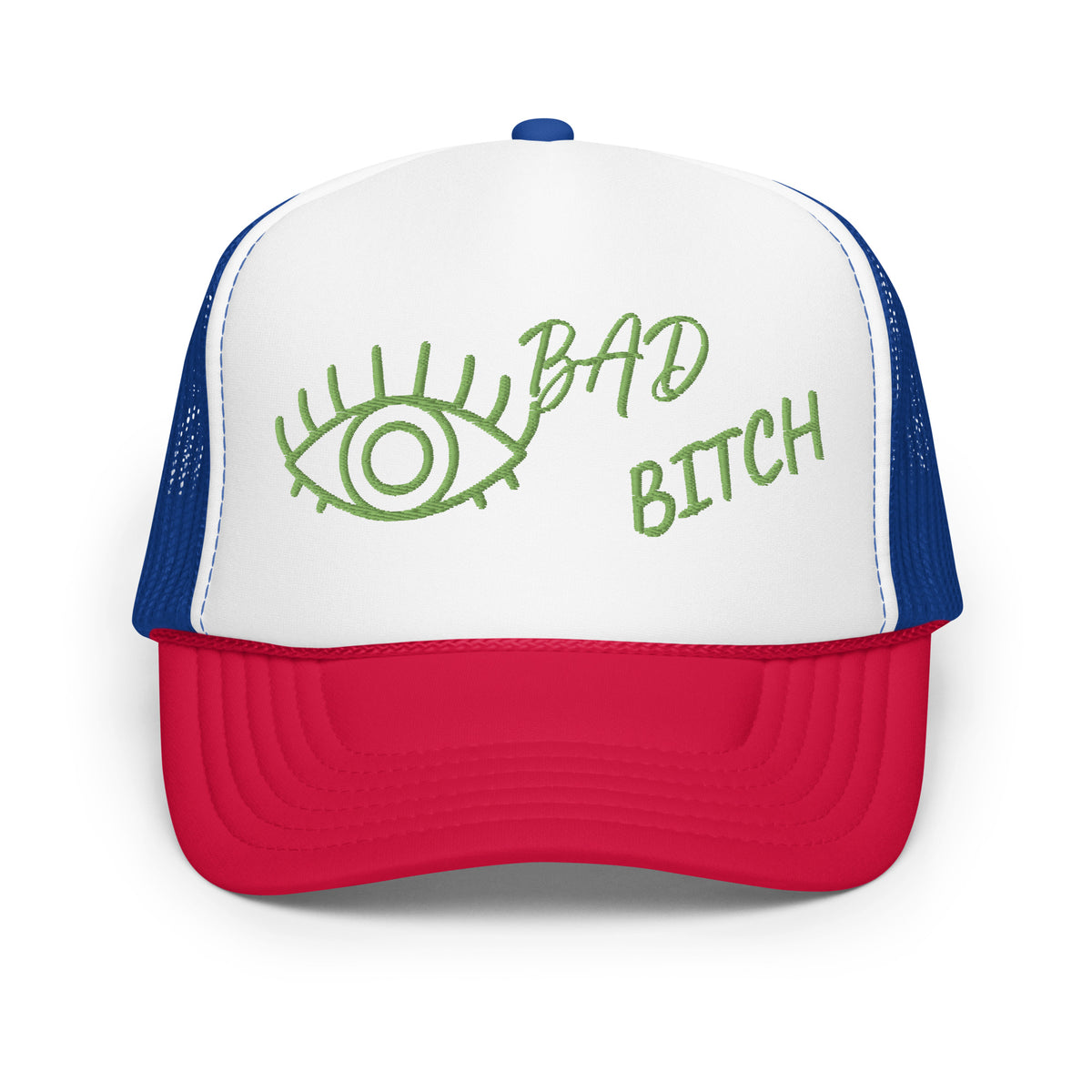 KIWI EMBROIDERED EYE AM A BAD BITCH Foam trucker hat