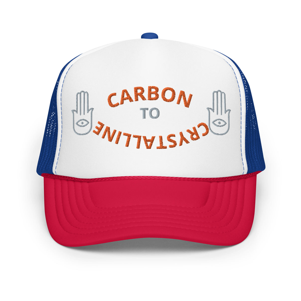 GREY AND ORANGE CARBON TO CRYSTALLINE Foam trucker hat